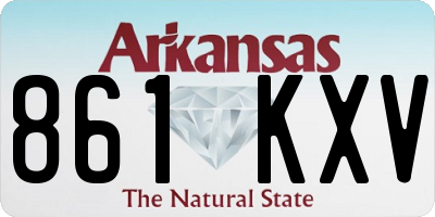 AR license plate 861KXV