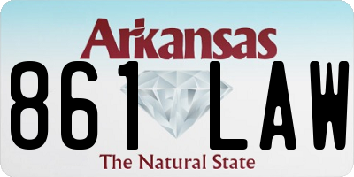 AR license plate 861LAW