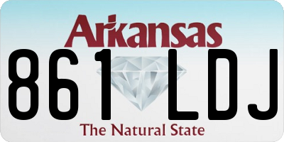 AR license plate 861LDJ