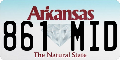 AR license plate 861MID