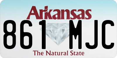AR license plate 861MJC