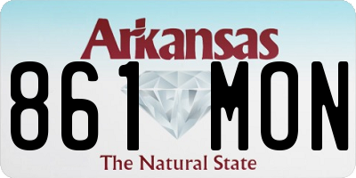 AR license plate 861MON