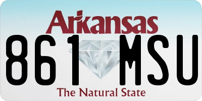 AR license plate 861MSU