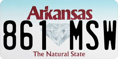 AR license plate 861MSW