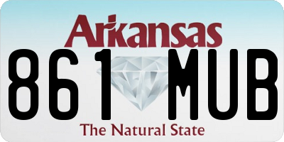 AR license plate 861MUB