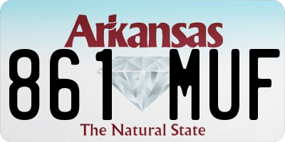 AR license plate 861MUF