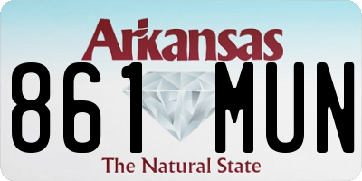 AR license plate 861MUN