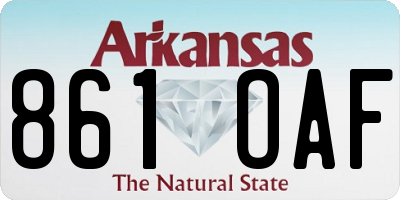 AR license plate 861OAF