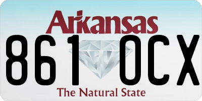 AR license plate 861OCX