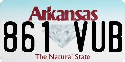 AR license plate 861VUB