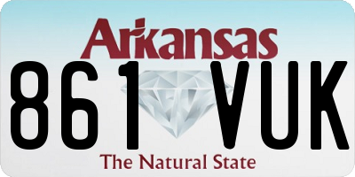 AR license plate 861VUK