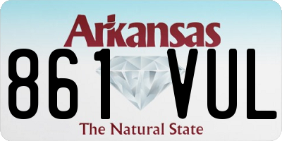 AR license plate 861VUL