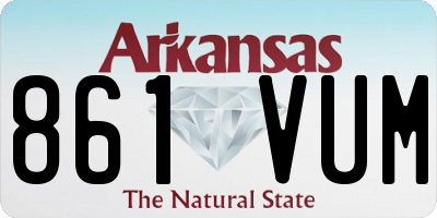 AR license plate 861VUM