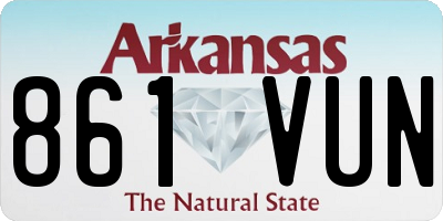 AR license plate 861VUN