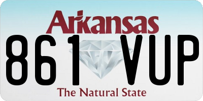 AR license plate 861VUP
