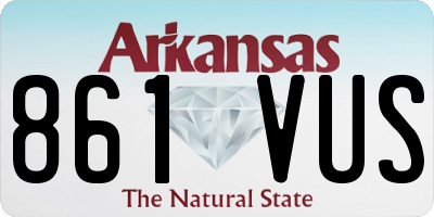 AR license plate 861VUS