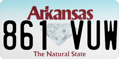 AR license plate 861VUW