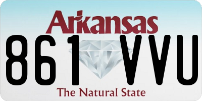 AR license plate 861VVU