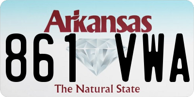 AR license plate 861VWA