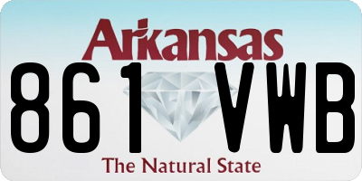AR license plate 861VWB