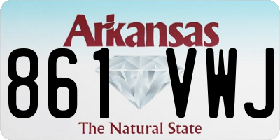 AR license plate 861VWJ
