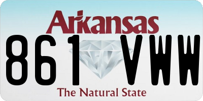 AR license plate 861VWW