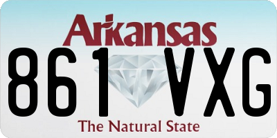 AR license plate 861VXG