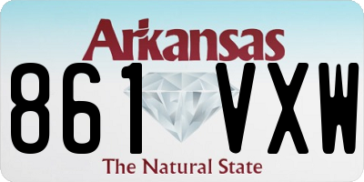 AR license plate 861VXW