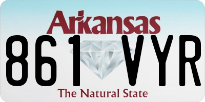AR license plate 861VYR