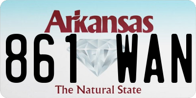 AR license plate 861WAN
