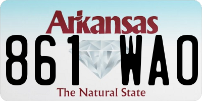 AR license plate 861WAO