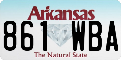 AR license plate 861WBA