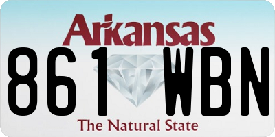 AR license plate 861WBN