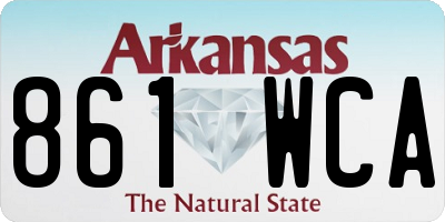 AR license plate 861WCA