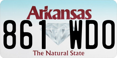 AR license plate 861WDO