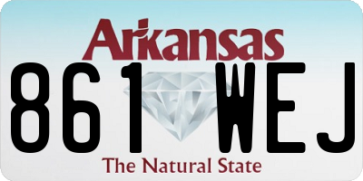 AR license plate 861WEJ