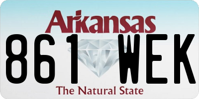 AR license plate 861WEK