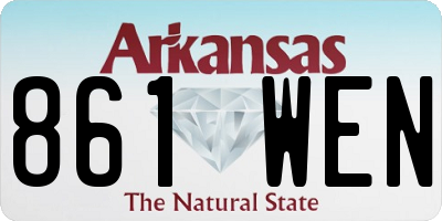 AR license plate 861WEN