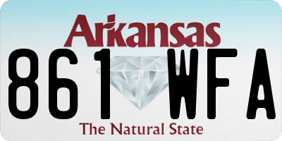 AR license plate 861WFA