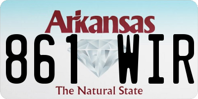 AR license plate 861WIR