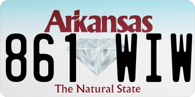 AR license plate 861WIW