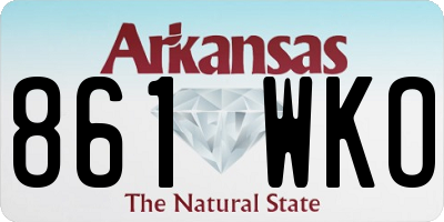 AR license plate 861WKO