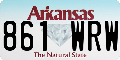 AR license plate 861WRW