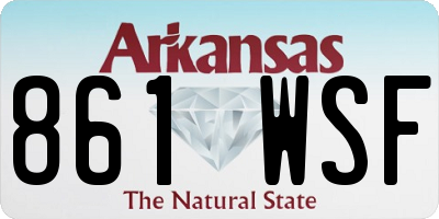 AR license plate 861WSF