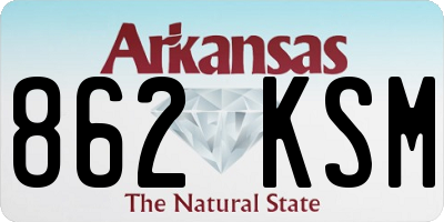 AR license plate 862KSM