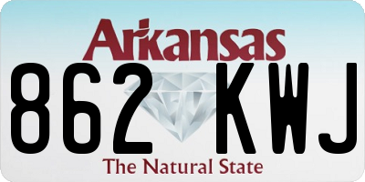 AR license plate 862KWJ
