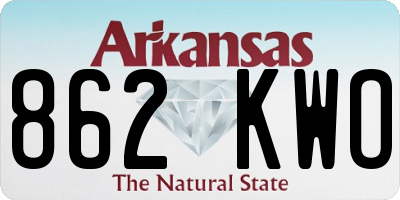 AR license plate 862KWO