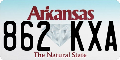 AR license plate 862KXA