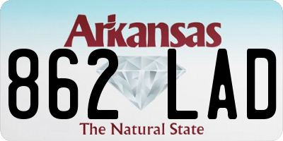AR license plate 862LAD