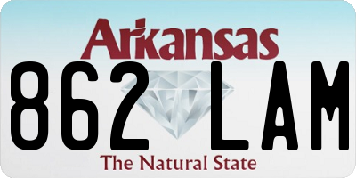 AR license plate 862LAM